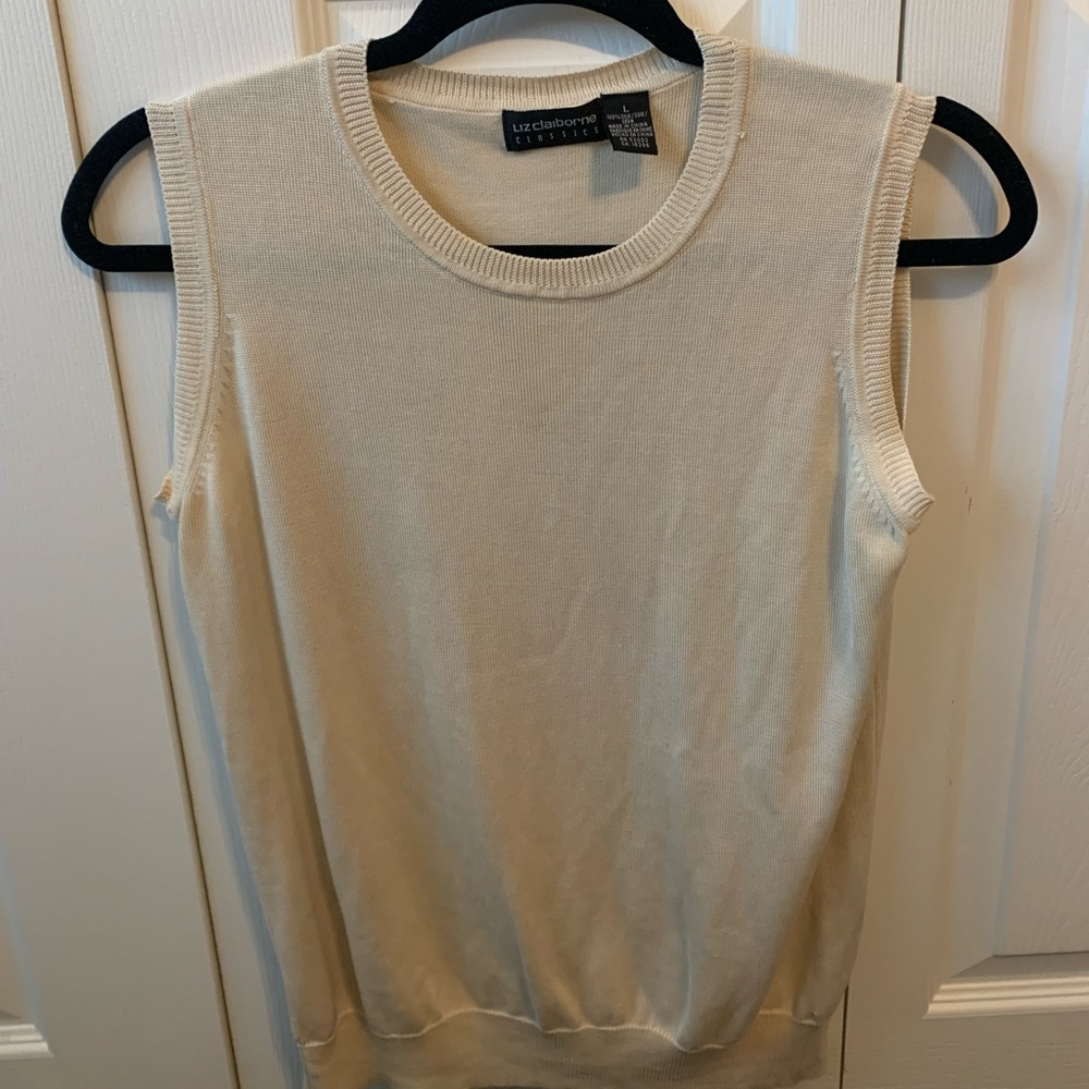 Beige Liz Claiborne sweater vest